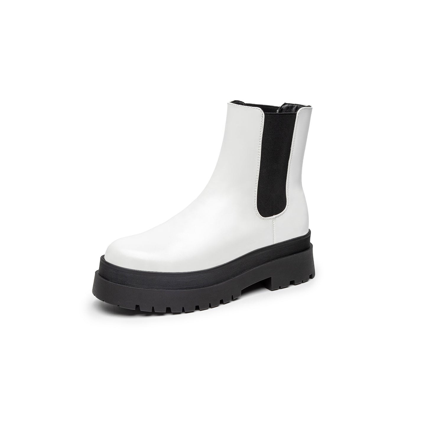 Women's Chelsea Boots Low Heel Elastic Ankle Boots For Women Platform Comfortable Leather Booties
