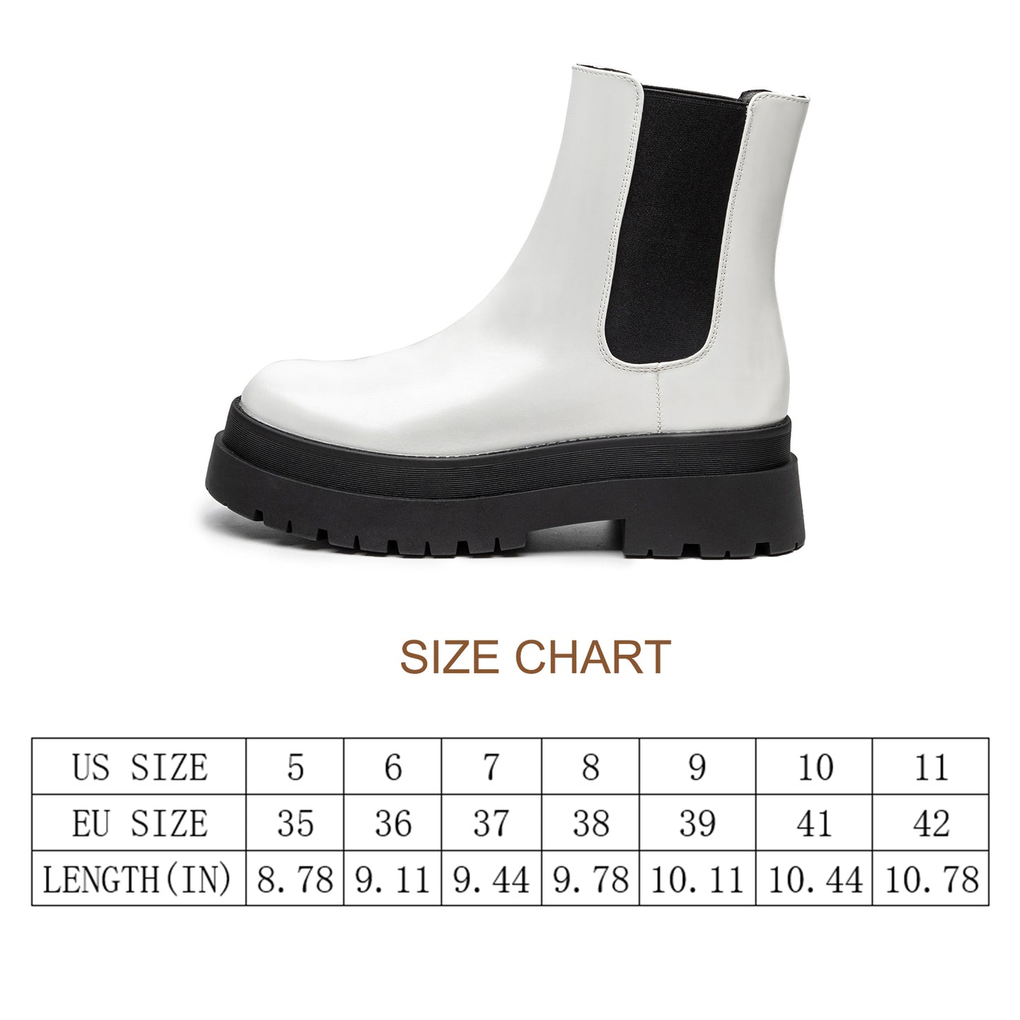 Women's Chelsea Boots Low Heel Elastic Ankle Boots For Women Platform Comfortable Leather Booties