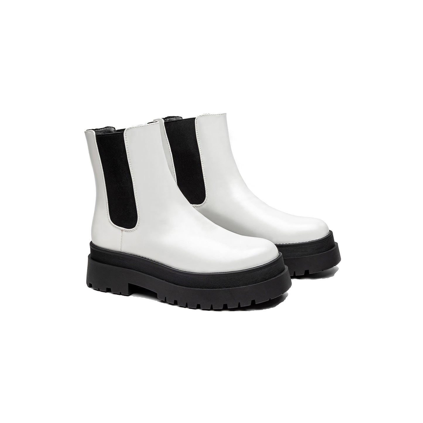 Women's Chelsea Boots Low Heel Elastic Ankle Boots For Women Platform Comfortable Leather Booties