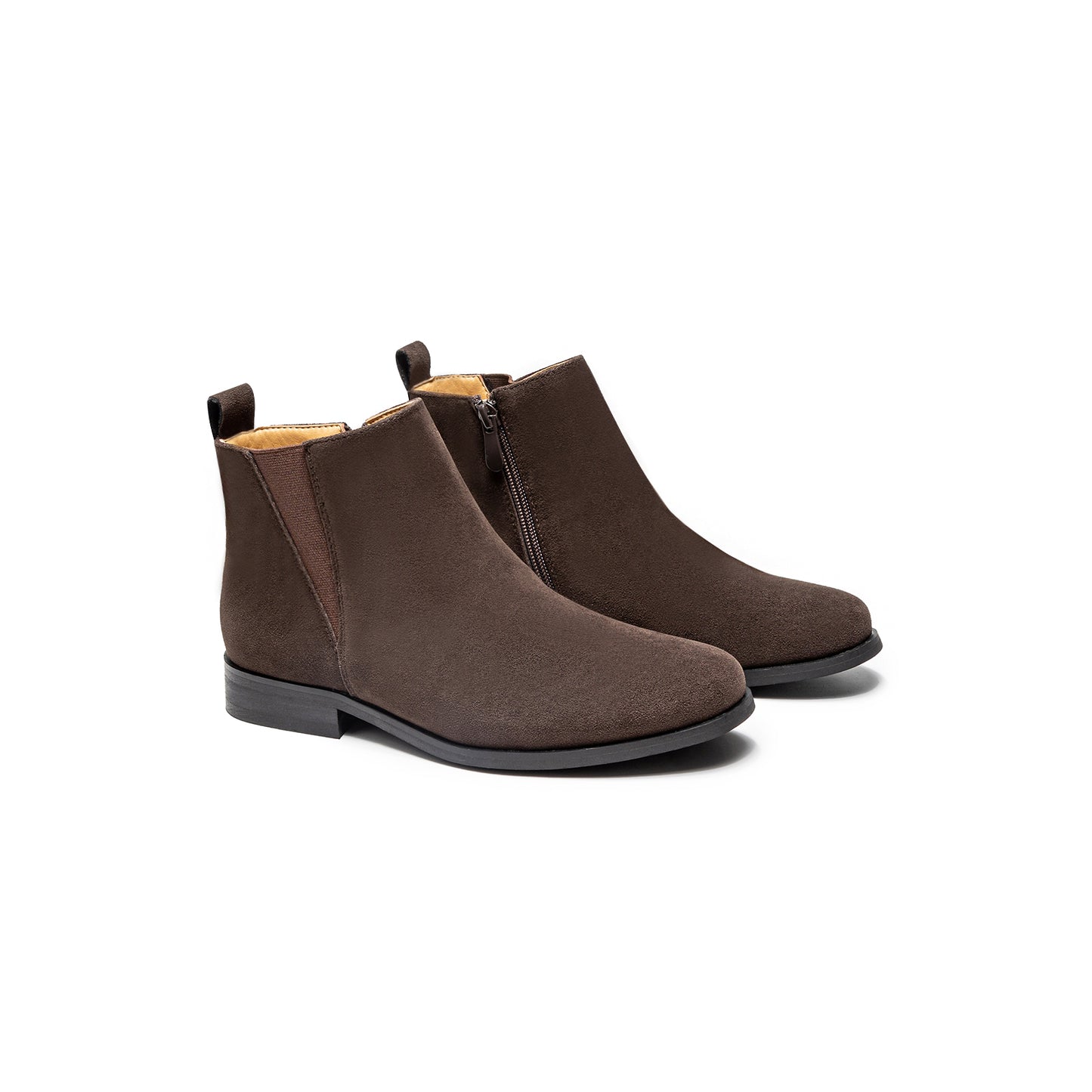 Women's Suede Leather Chelsea Low Heel Ankle Boots for Women,Casual Dress Ankle Bootie