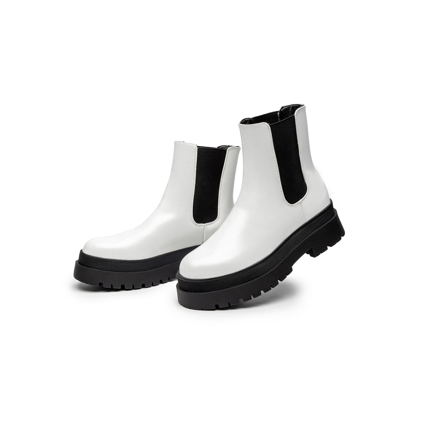 Women's Chelsea Boots Low Heel Elastic Ankle Boots For Women Platform Comfortable Leather Booties